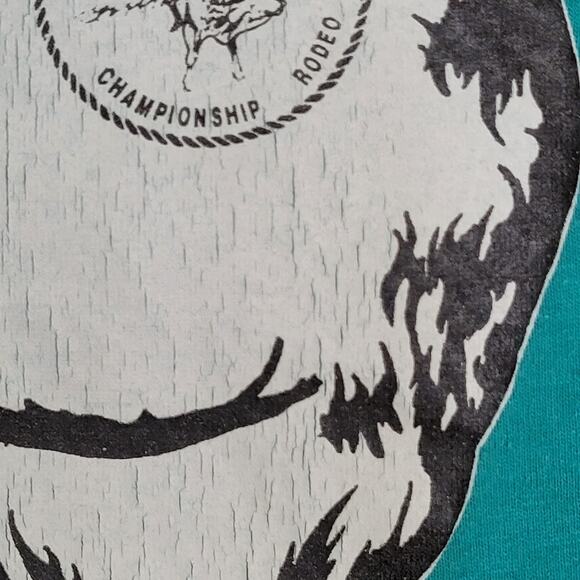 Vintage 90s Bull Ride Rodeo Shirt XL 23x27 Dave-Martins Championship Bull Rider - Picture 10 of 15